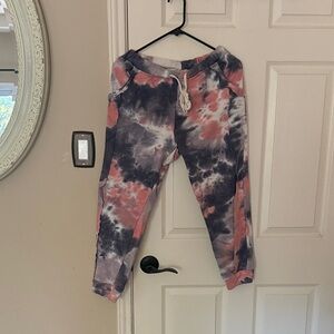 Easel Kids Pink and Black Tie-Dye Joggers